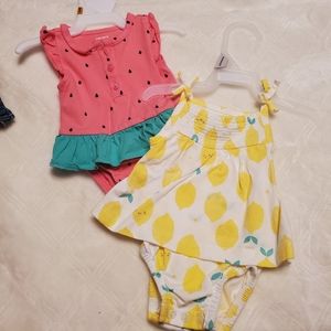 Watermelon and lemons newborn baby girl rompers